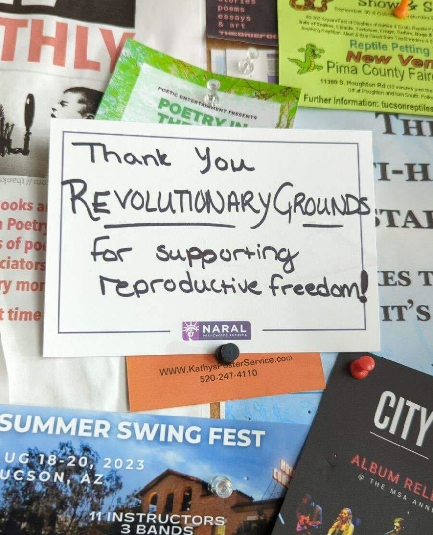 Thank you Revolutionary Grounds for supporting reproductive freedom sticker