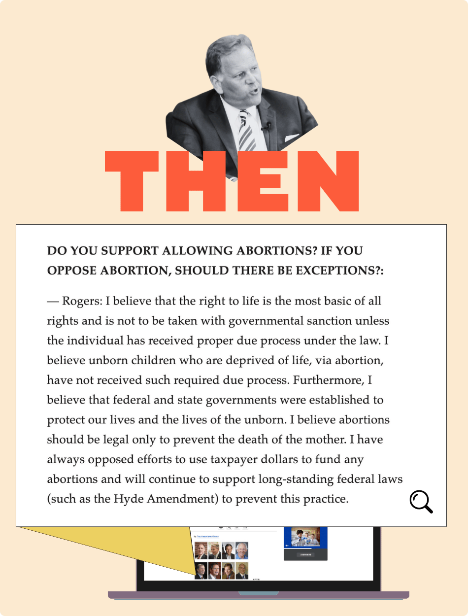 Mike Rogers on abortion from a now-deleted section on his campaign website