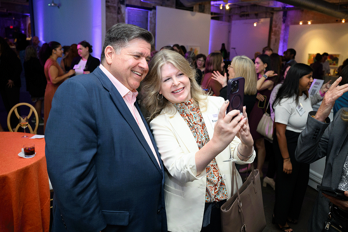 Illinois Governor JB Pritzker with Reproductive Freedom Forward guest
