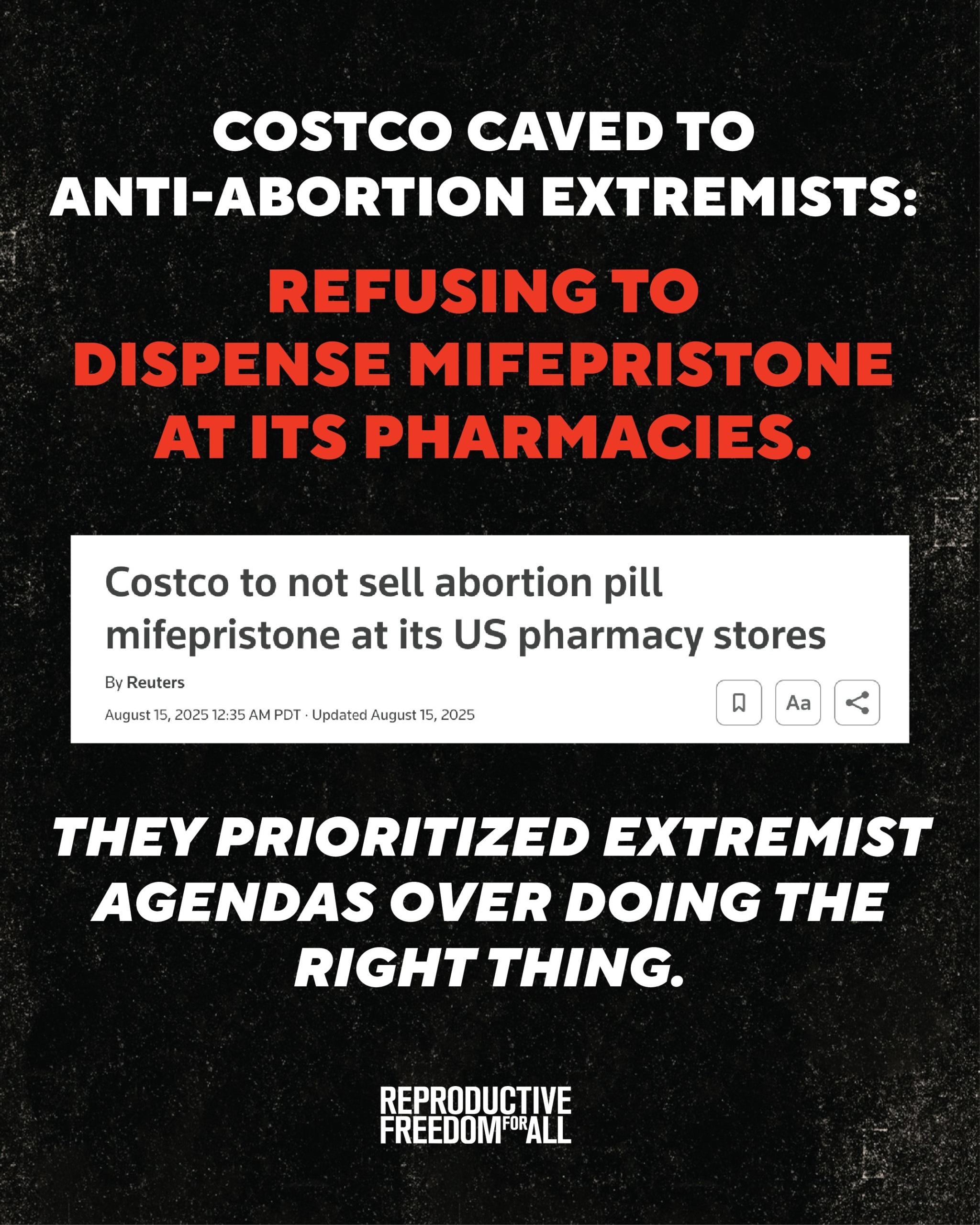 Coscto Caved to Antiabortion Extremists