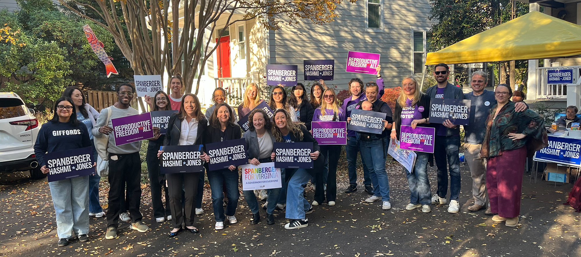Reproductive Freedom for All canvassing for VA Gov. Abigail Spanberger in 2025
