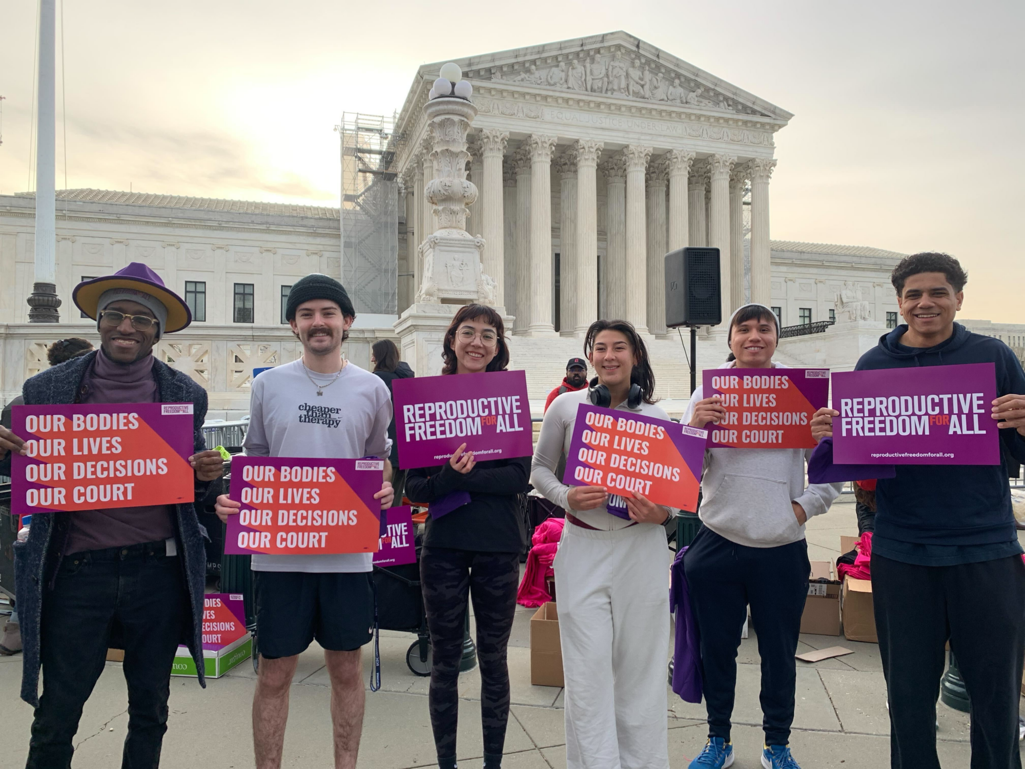 Reproductive Freedom for All advocating for abortion rights at the Supreme Court.