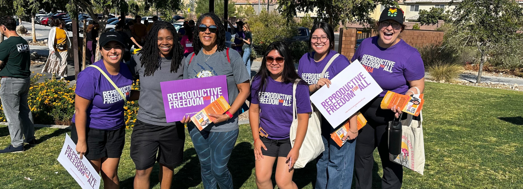 Reproductive Freedom for All Nevada group gathers for a canvass.