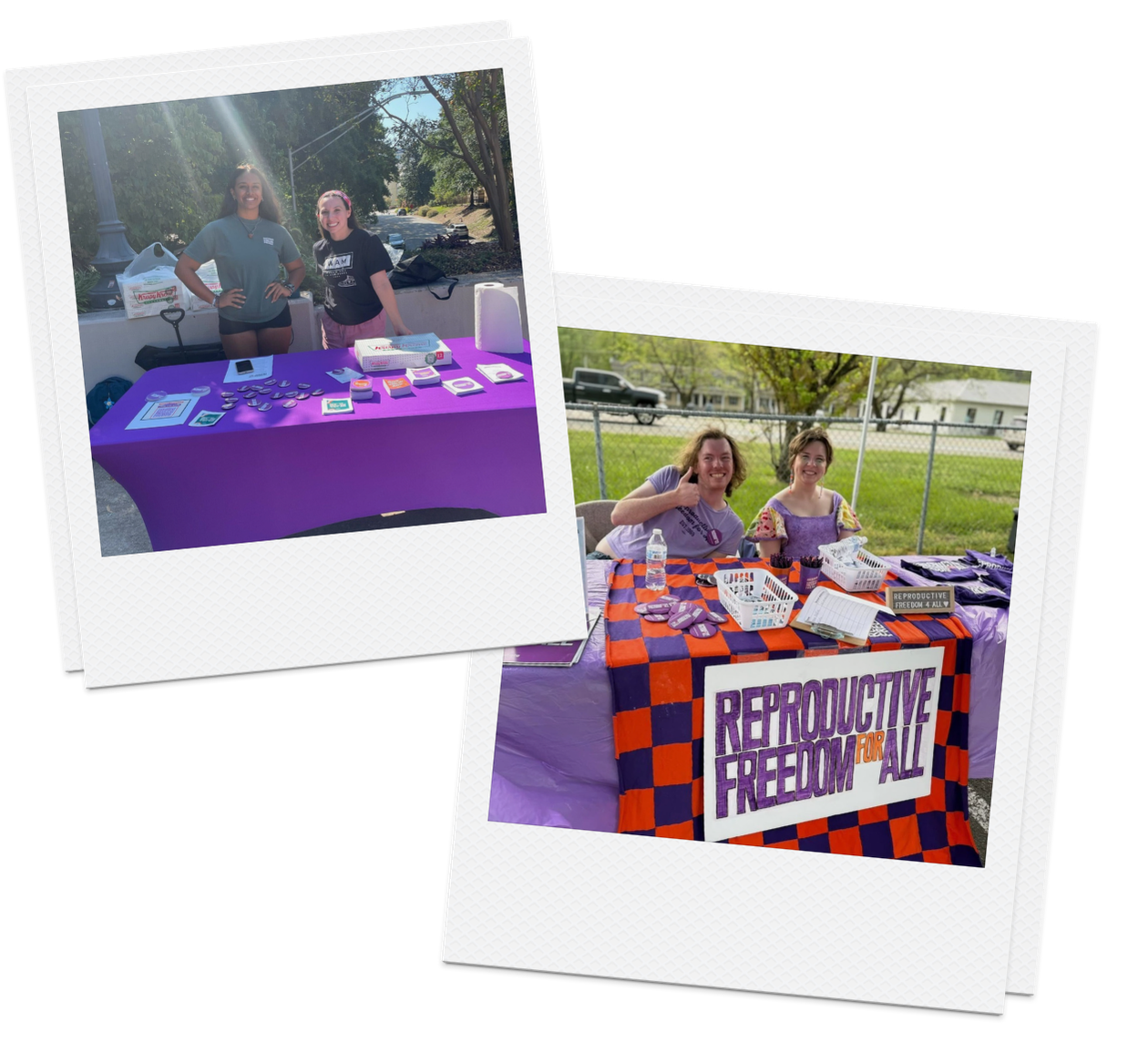 Campus and youth volunteers tabling on campus.