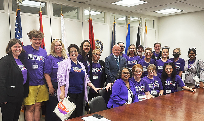 Sen. Mark Kelly with Reproductive Freedom for All Arizona members