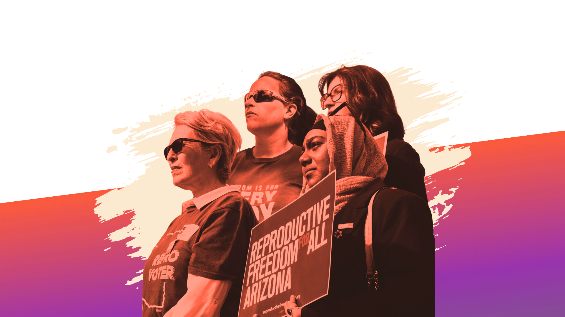 Group of Reproductive Freedom for All advocates holding signs.